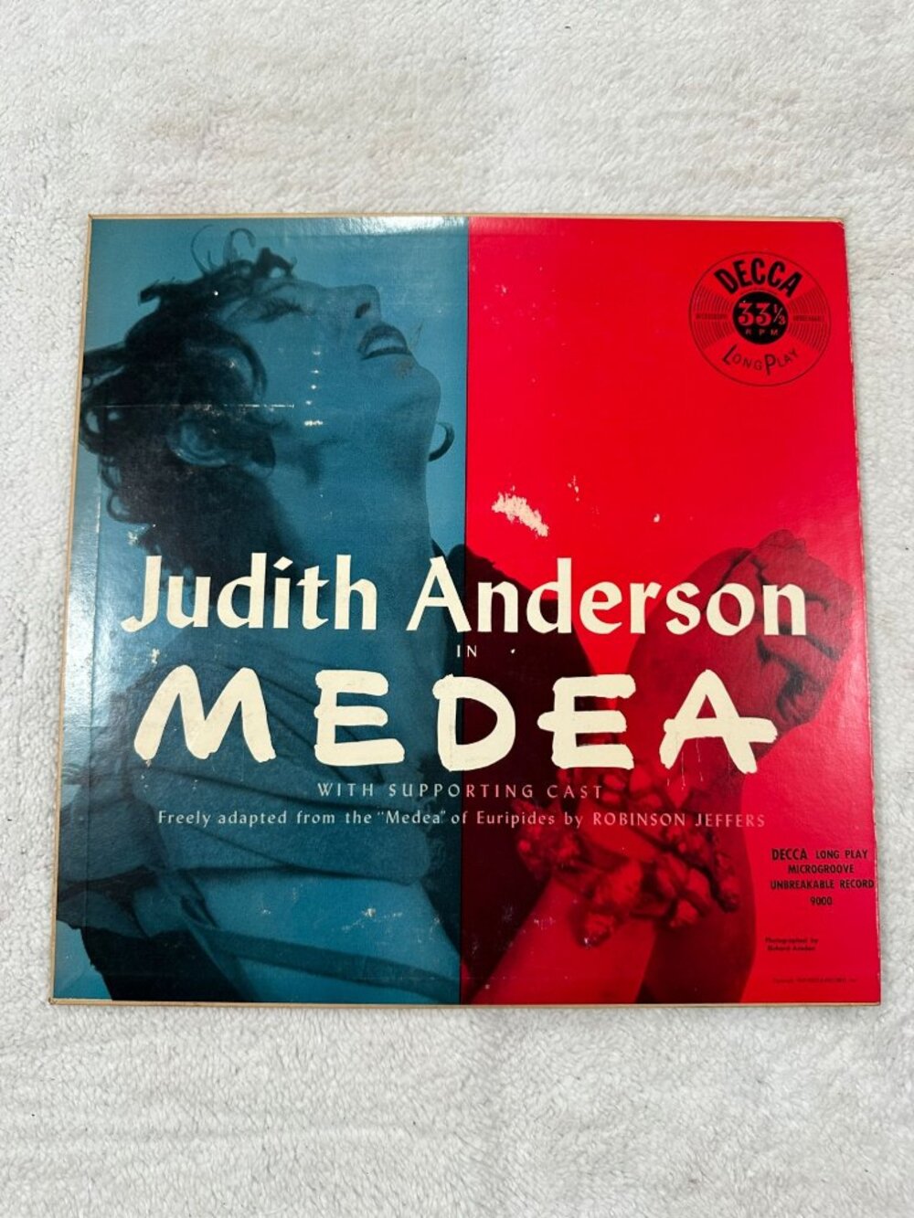 Judith Anderson Medea 1953 LP Vinyl 33RPM Decca DLP 9000 Euripides Adaptation